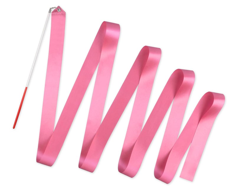 DS.DISTINCTIVE STYLE DS. DISTINCTIVE STYLE Dance Ribbons with Wands 4 Yards Long Rhythmic Gymnastics Ribbon Dance Streamer for Kids Baton Twirling (Pink) - Image 1